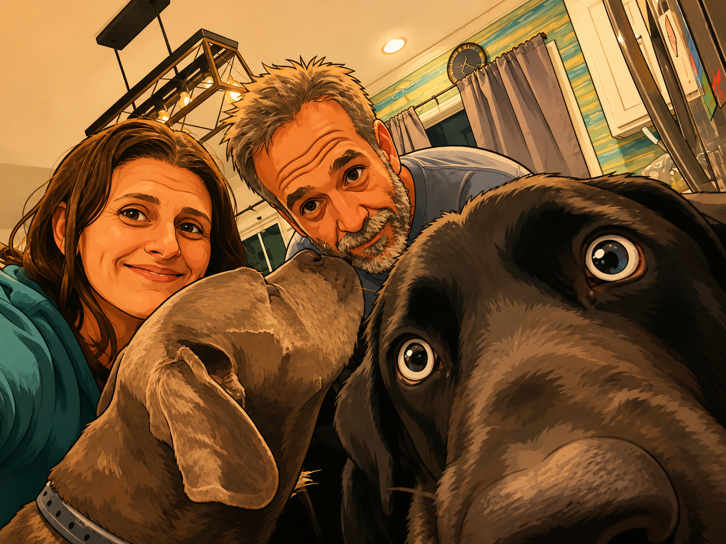 Ryan and Nicole with Thor and Capone